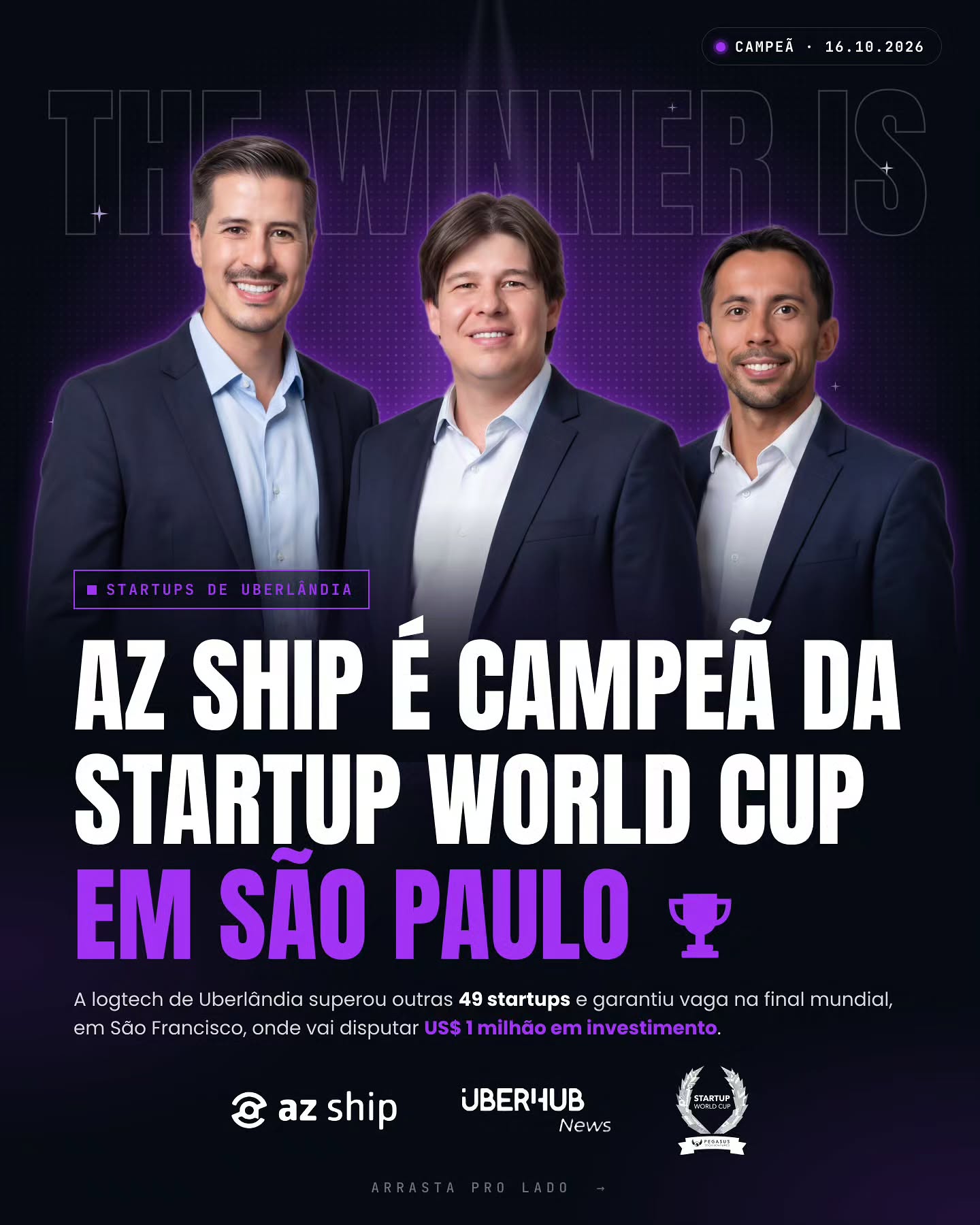 Az Ship é campeã do Startup World Cup em São Paulo! 🏆